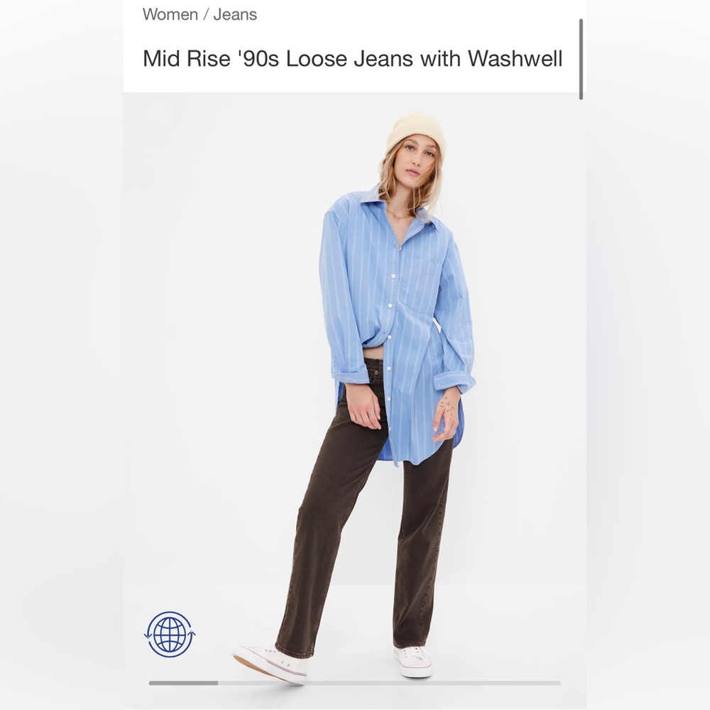 GAP Mid Rise '90s Loose Jeans with Washwell NWT